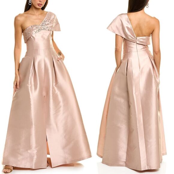 Sachin & Babi NEW Delilah Crystal Embellished Gown in Silver Peony $1,095 Sz 10‎ - Picture 12 of 13